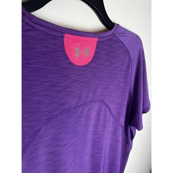 Under Armour Women's Size XL Basic Semi-fitted Heatgear Purple Solid - Picture 3 of 9